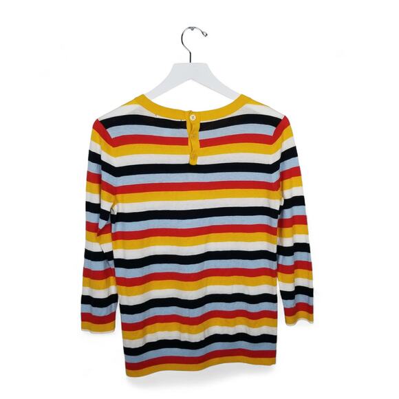 1901 Crewneck Back Button Stripes Sweater - Small - Picture 4 of 6